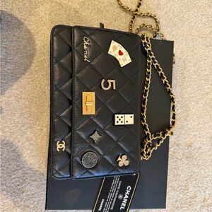 Chanel Black Quilted Crossbody Bag with Gold Accents